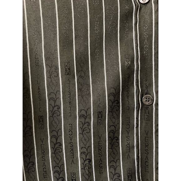 Versace Classic V2 Womens Vintage 90s Striped Logo Button Down Shirt - Picture 2 of 10